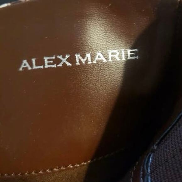 New Alex‎ Marie Leather Brown Snake Animal Print Zip Up Boots - Picture 6 of 7